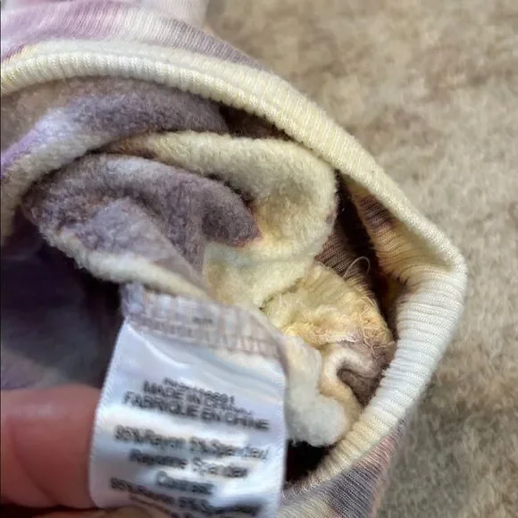 Young Fabulous & Broke Cream and Purple Tie-Dye Sweatshirt batwing med - Picture 5 of 6